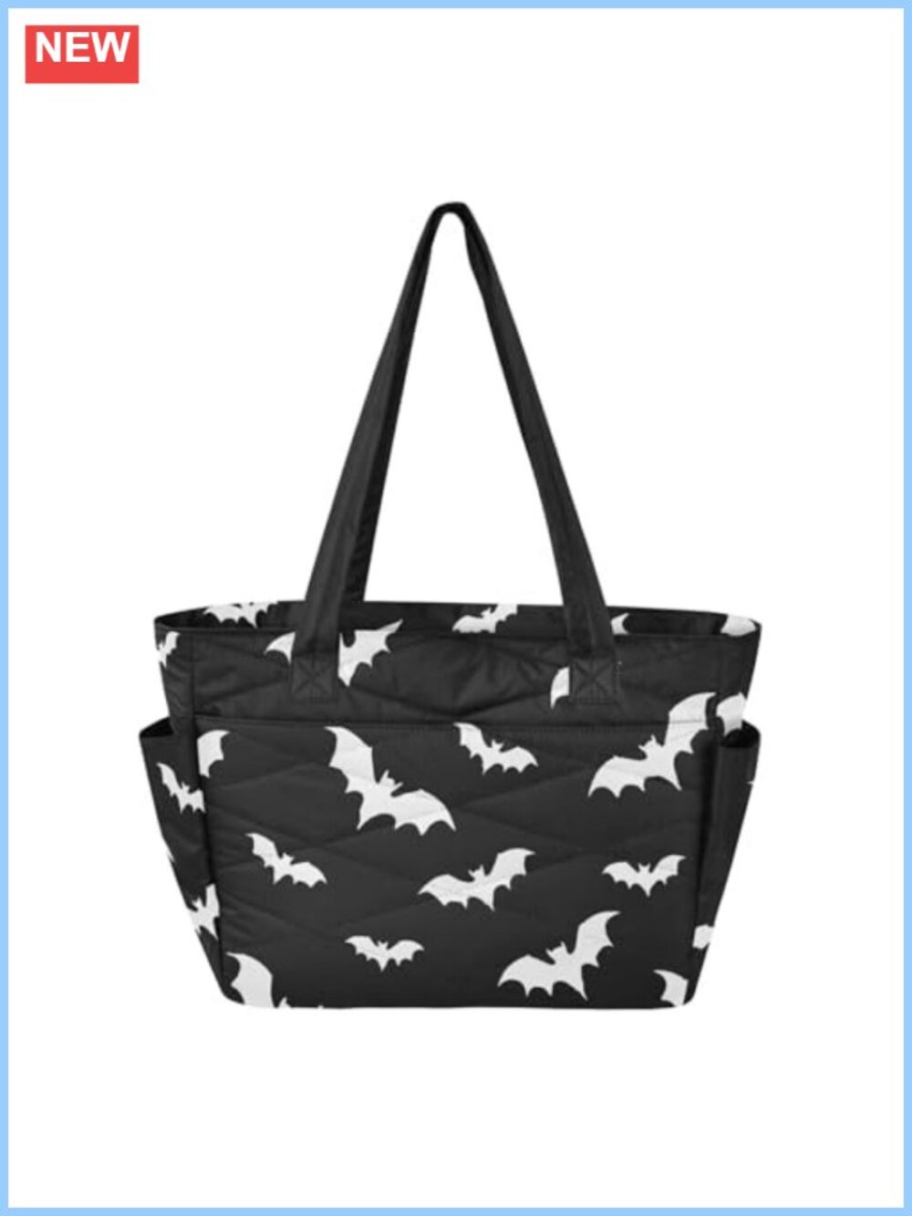 Quilted Tote Bag Large Capacity Shoulder Handbag with Laptop Sleeve